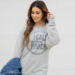 They Call The Thing Rodeo Graphic Crewneck -Women's Clothing Store untitled 8644