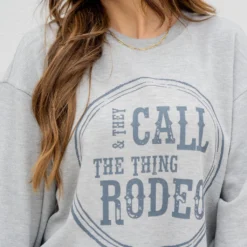 They Call The Thing Rodeo Graphic Crewneck -Women's Clothing Store untitled 8651