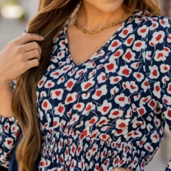 Floral Fun Cinched V Blouse 29 Floral Fun Cinched V Blouse -Women's Clothing Store untitled 8668 593299