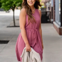 Tie Waist Tank Dress -Women's Clothing Store untitled 8680 b05611f0 064a 4870 a064 2054199e585e
