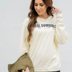 Real Cowgirls Waffled Graphic Crewneck