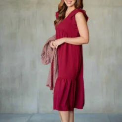 Ruffle Bottom V Midi Dress -Women's Clothing Store untitled 8758 0caa9336 0a64 4ef6 82fa c4008eaf612f