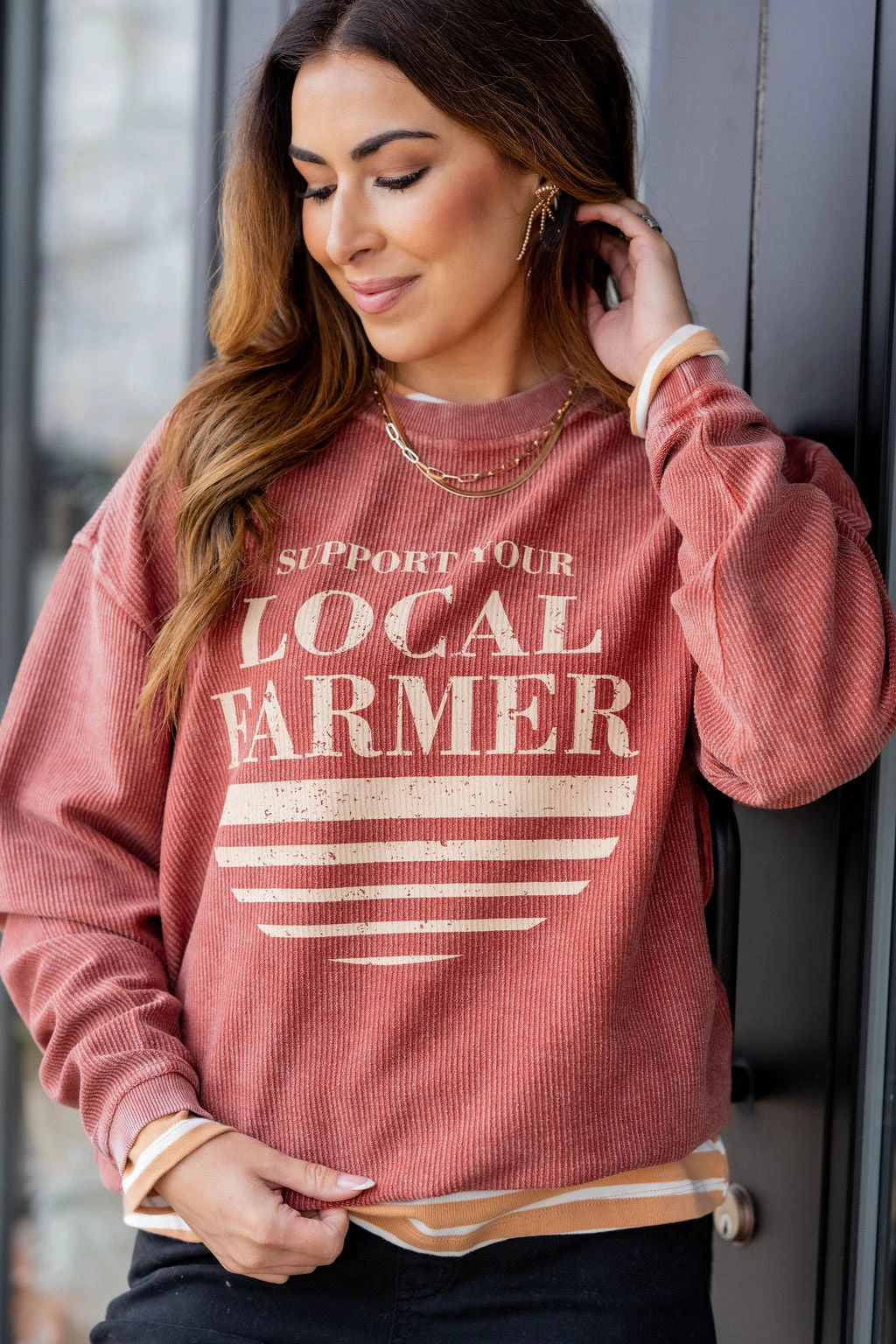 Support Your Local Farmer Ribbed Graphic Crewneck 3 Support Your Local Farmer Ribbed Graphic Crewneck - Image 3