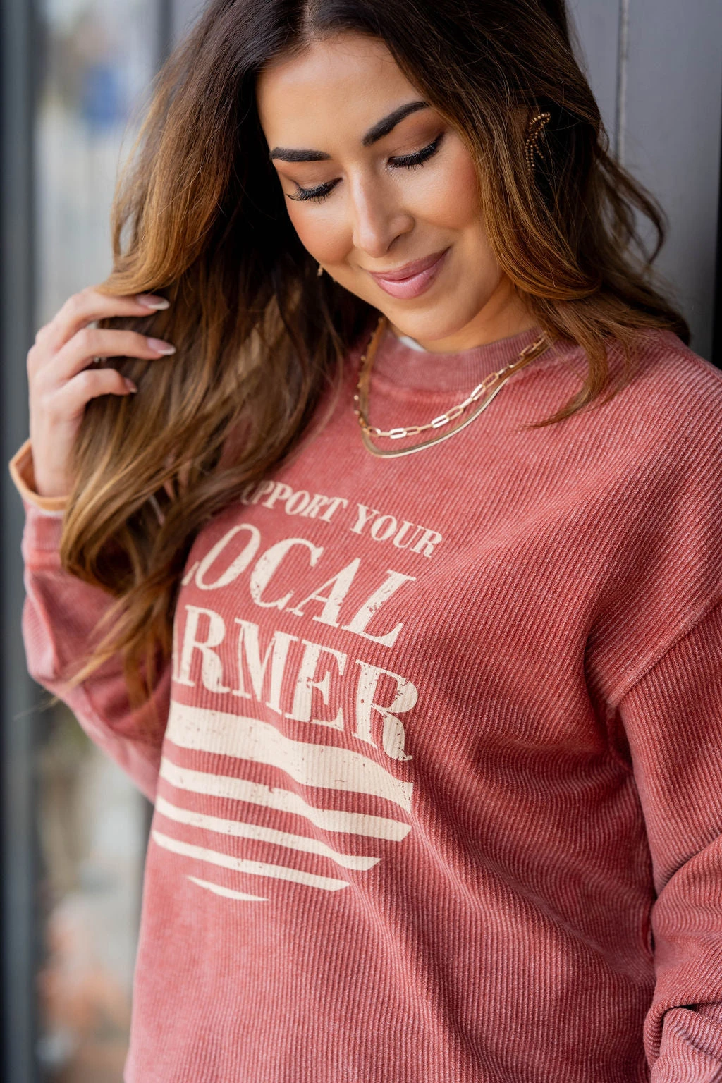 Support Your Local Farmer Ribbed Graphic Crewneck 4 Support Your Local Farmer Ribbed Graphic Crewneck - Image 4