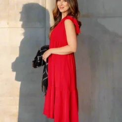 Ruffle Bottom V Midi Dress -Women's Clothing Store untitled 8809 cd1e174b efc8 4bd3 9304 cc1bcb9ba18a