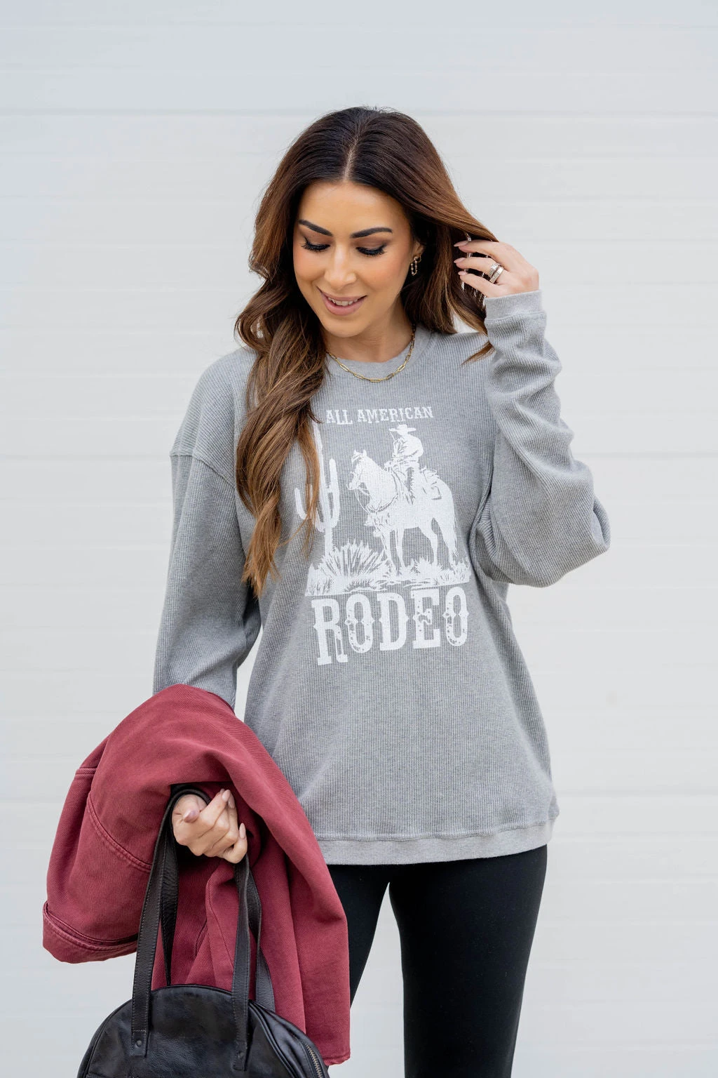 All American Rodeo Waffled Graphic Crewneck 4 All American Rodeo Waffled Graphic Crewneck - Image 4