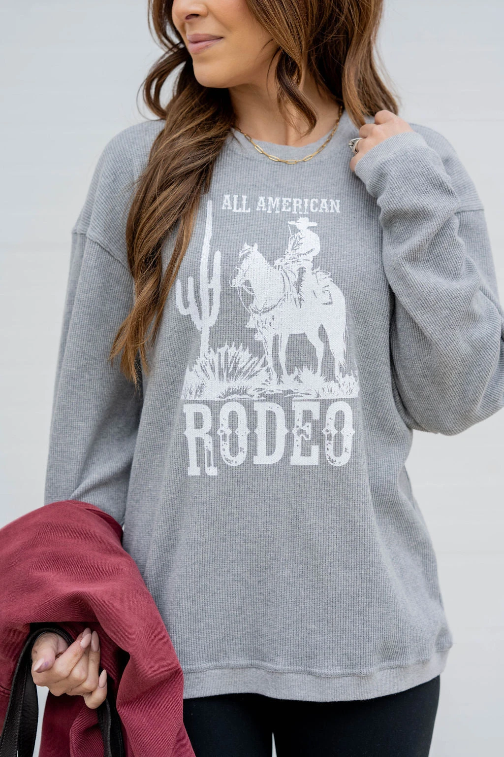 All American Rodeo Waffled Graphic Crewneck 5 All American Rodeo Waffled Graphic Crewneck - Image 5
