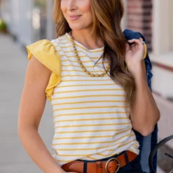 Contrasting Stripes Ruffle Trim Tank -Women's Clothing Store untitled 8859 1eda2a97 94b8 4bf1 8dd1 64b36c0d9e78