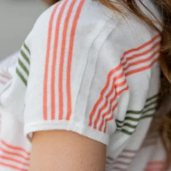 Quad Striped V-Neck Tee 18 Quad Striped V-Neck Tee -Women's Clothing Store untitled 8916