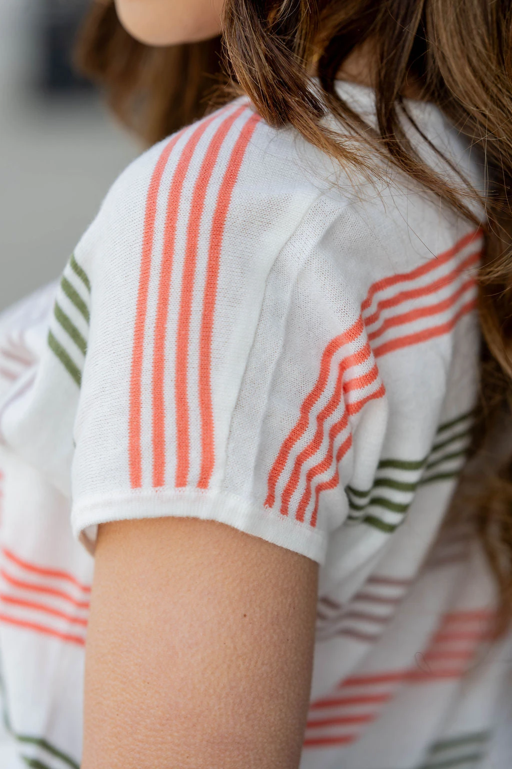 Quad Striped V-Neck Tee 6 Quad Striped V-Neck Tee - Image 6