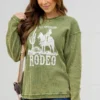 All American Rodeo Waffled Graphic Crewneck