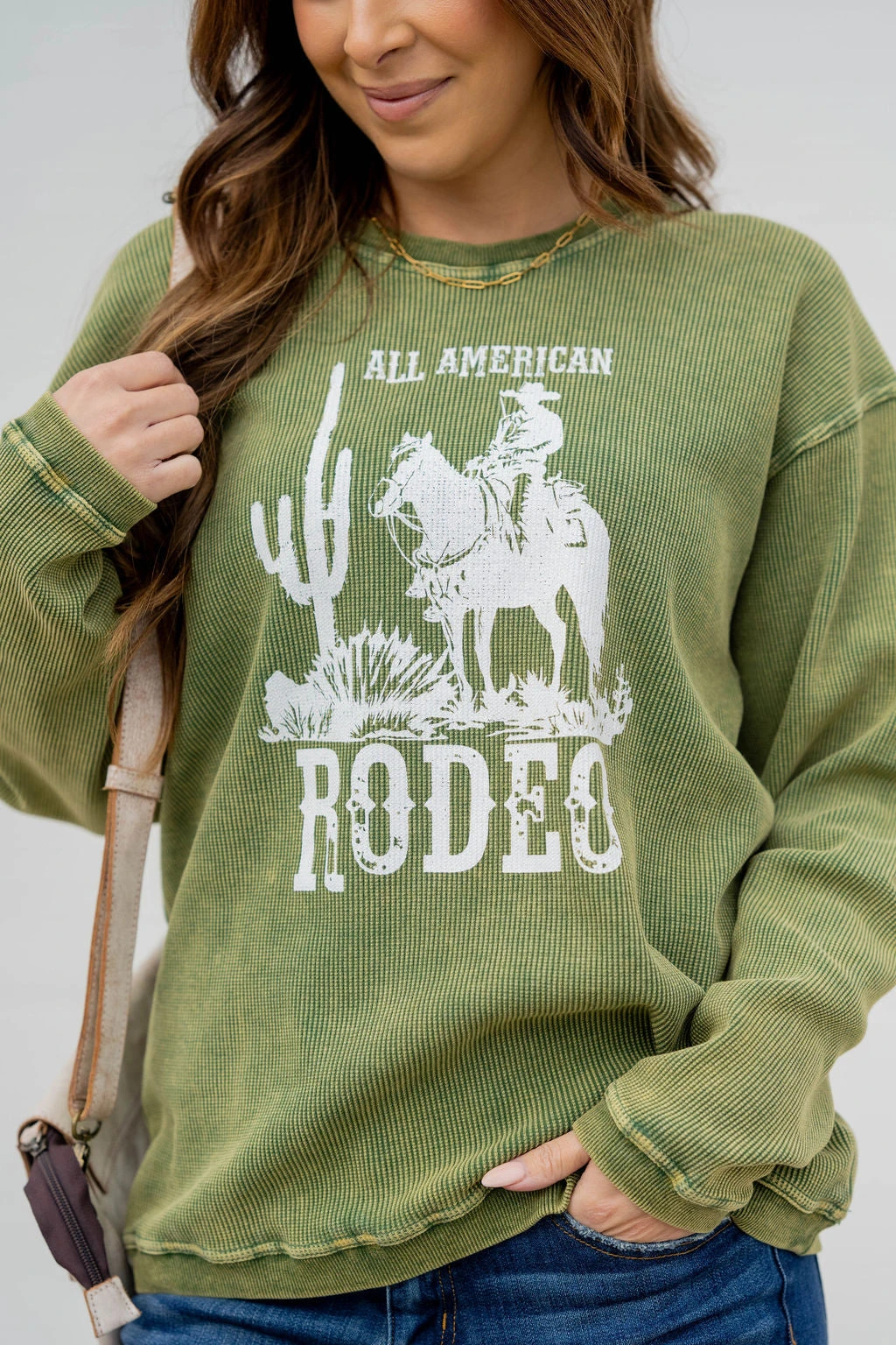 All American Rodeo Waffled Graphic Crewneck 12 All American Rodeo Waffled Graphic Crewneck - Image 12