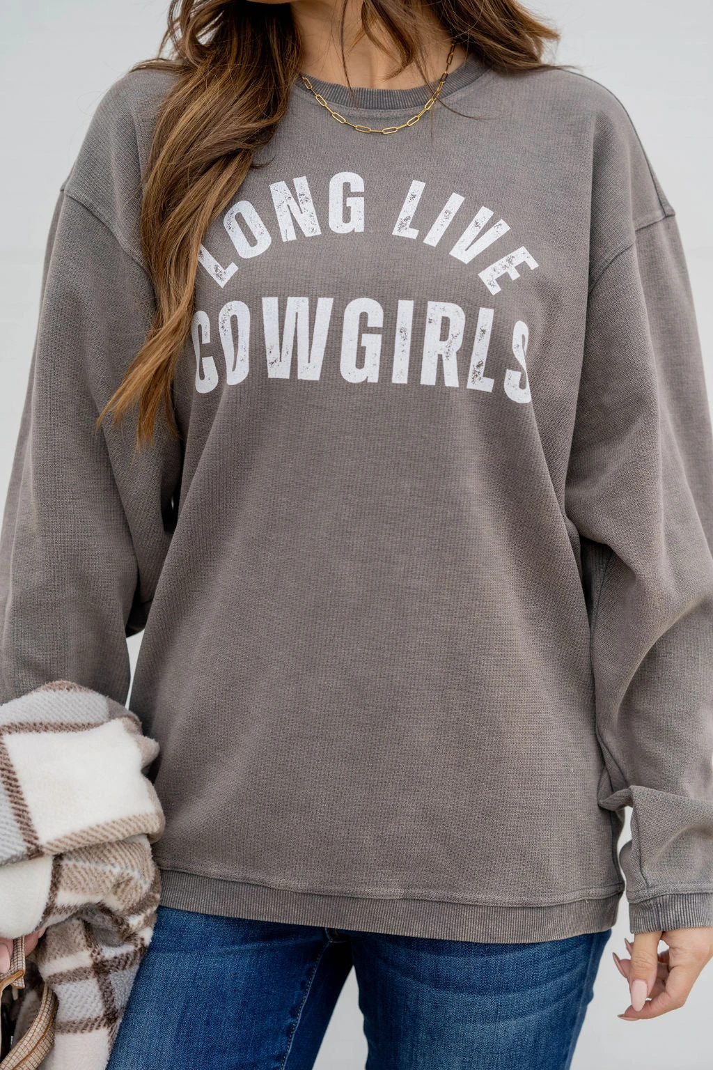 Long Live Cowgirls Waffled Graphic Crewneck 4 Long Live Cowgirls Waffled Graphic Crewneck - Image 4