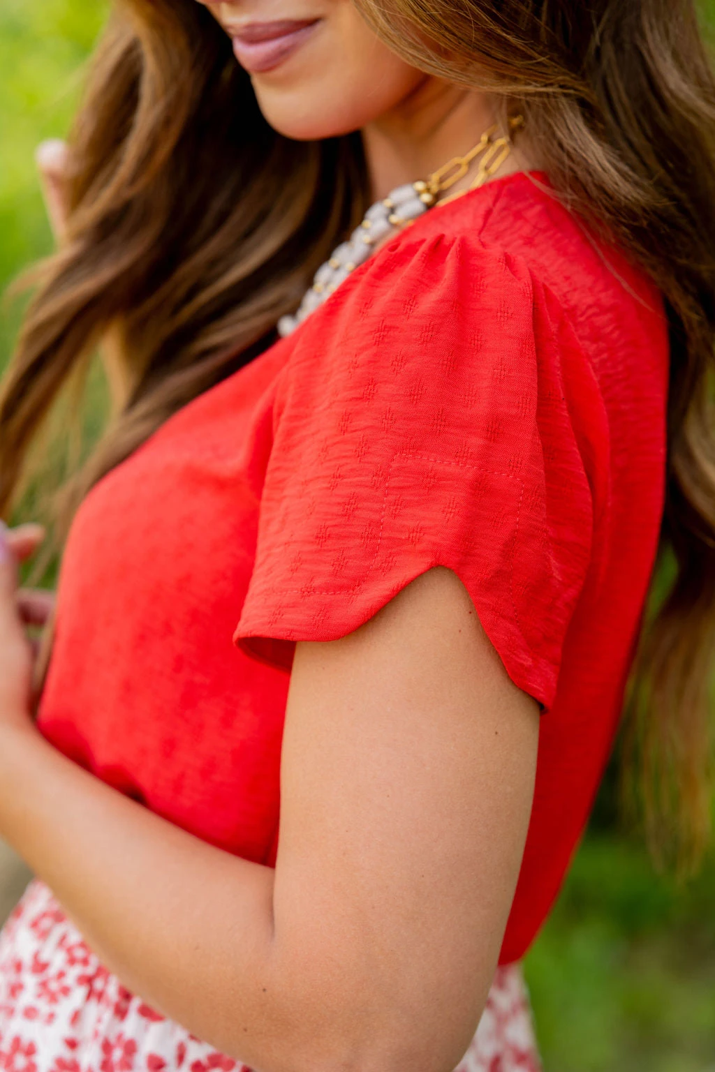 Stitched Dots Two Scallop Sleeve Tee 4 Stitched Dots Two Scallop Sleeve Tee - Image 4