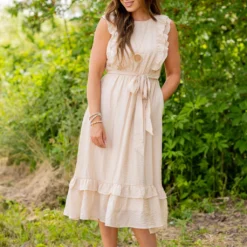 Classy Ruffle Accented Midi Dress -Women's Clothing Store untitled 9022 563febea 1945 4613 98b3 5790ebf220fa