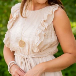 Classy Ruffle Accented Midi Dress -Women's Clothing Store untitled 9026