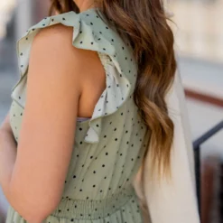 Polka Dottie Ruffle Trim Midi Dress -Women's Clothing Store untitled 9030 2eb28f06 7ad4 4314 9b96 e143984ae3ac