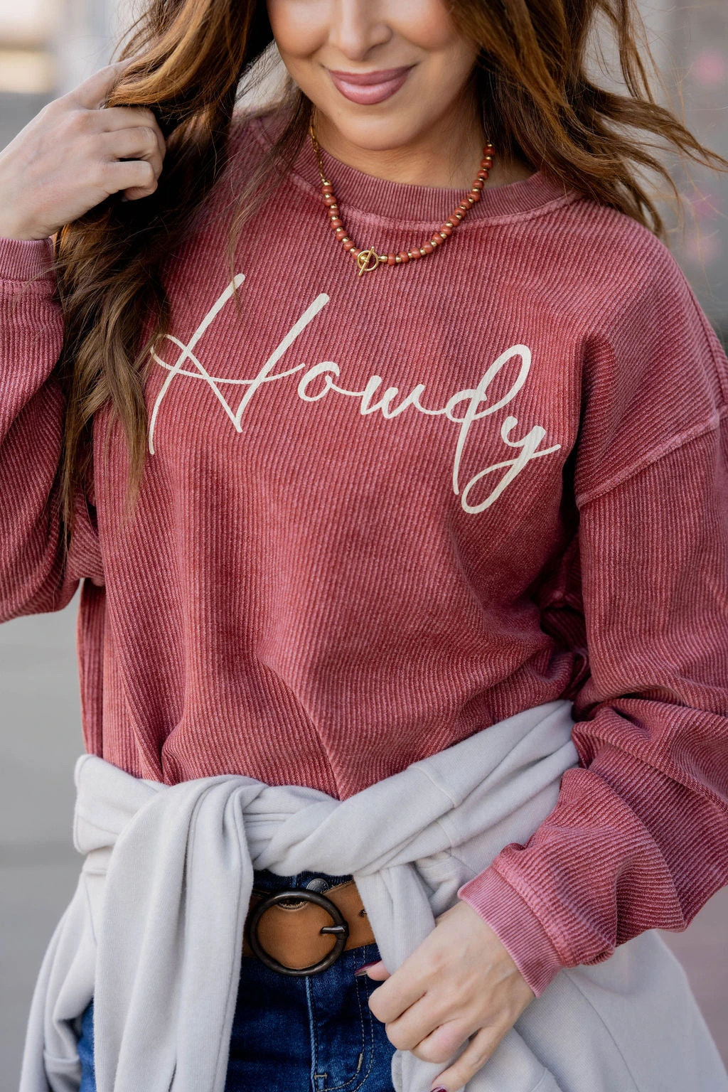 Howdy Ribbed Graphic Crewneck 2 Howdy Ribbed Graphic Crewneck - Image 2