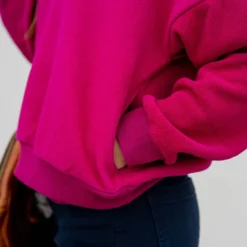 Ribbed Sleeve Quarter Zip Pullover -Women's Clothing Store untitled 9051