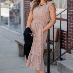Polka Dottie Ruffle Trim Midi Dress -Women's Clothing Store untitled 9051 d91b00f9 a7ac 4af7 ab8e 4b07c3bf0ba2