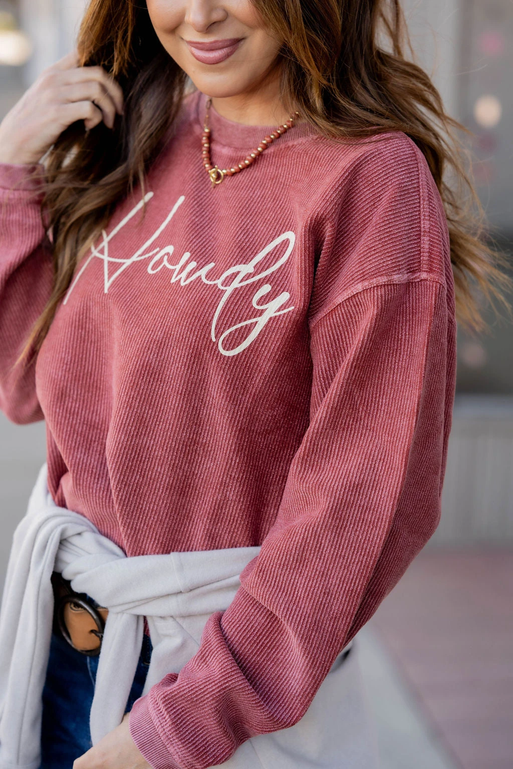 Howdy Ribbed Graphic Crewneck 3 Howdy Ribbed Graphic Crewneck - Image 3