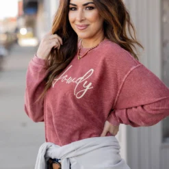 Howdy Ribbed Graphic Crewneck 7 Howdy Ribbed Graphic Crewneck -Women's Clothing Store untitled 9055