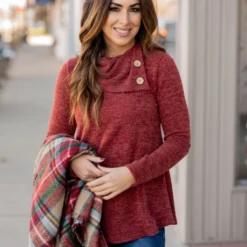 Dual Button Side Sweater