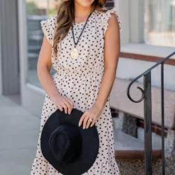 Splotched Cinched Neck Midi Dress 9 Splotched Cinched Neck Midi Dress -Women's Clothing Store untitled 9071