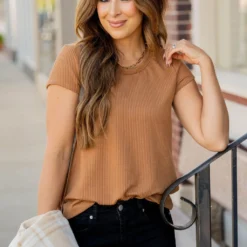 Heavily Ribbed Short Sleeve Tee -Women's Clothing Store untitled 9077 454faefc 771a 4ed5 9c80 22b90832b8e9 766474