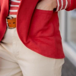 Dual Pocket Cotton Blazer -Women's Clothing Store untitled 9082