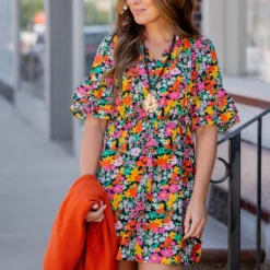 Vibrant Blooms Triple Ruffle Sleeve Dress 21 Vibrant Blooms Triple Ruffle Sleeve Dress -Women's Clothing Store untitled 9095