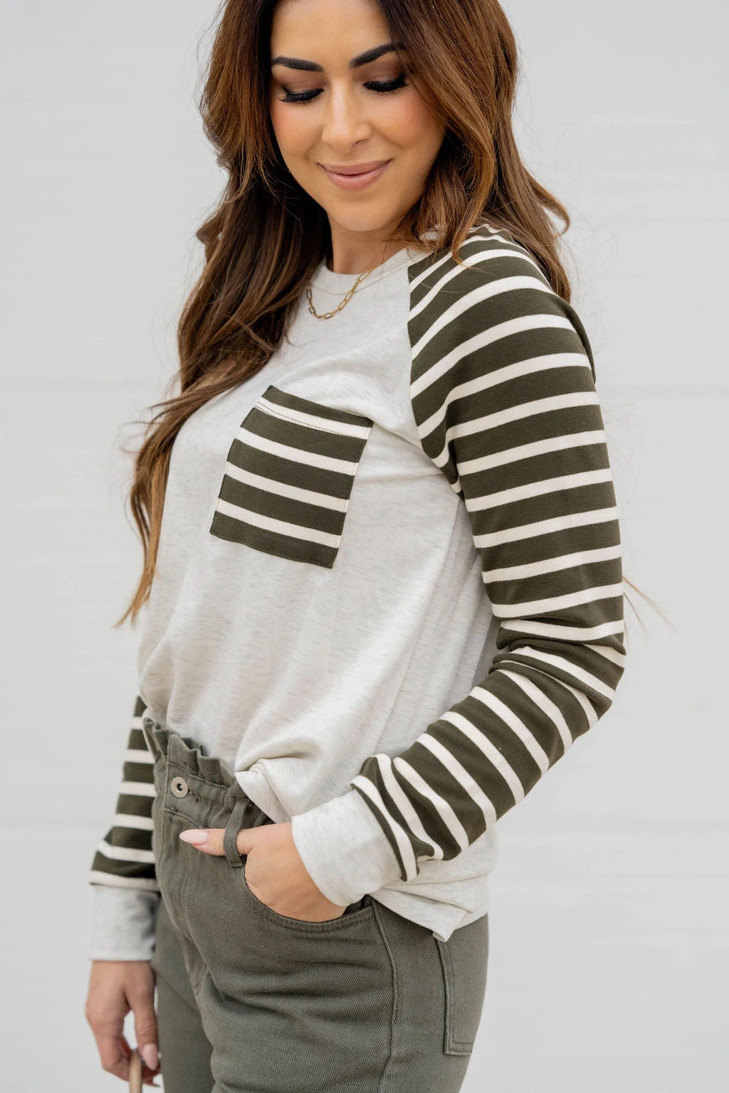 Stripe Accented Pocket Sweatshirt 3 Stripe Accented Pocket Sweatshirt - Image 3