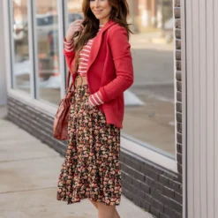 Dual Pocket Cotton Blazer -Women's Clothing Store untitled 9149