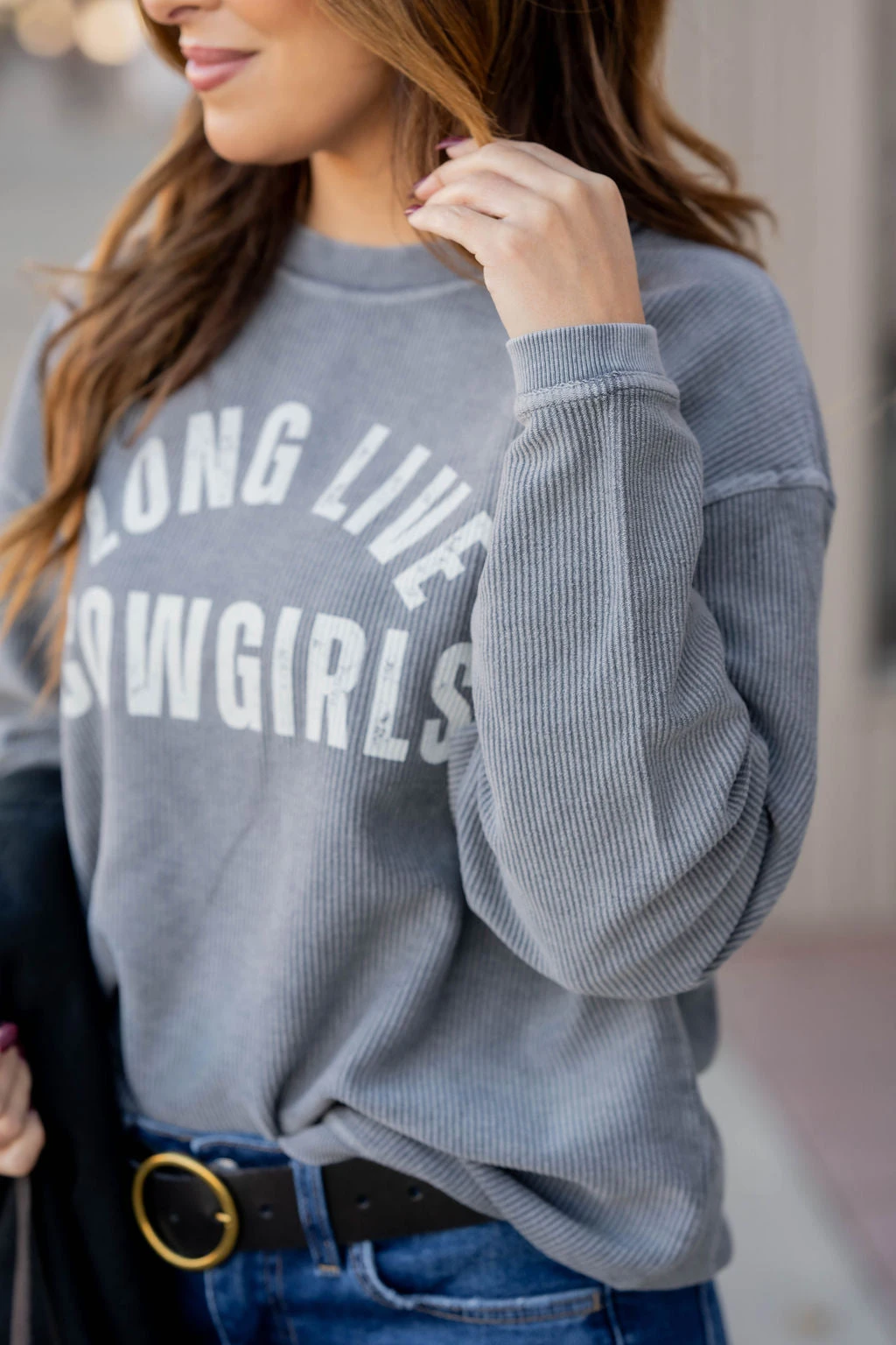 Long Live Cowgirls Ribbed Graphic Crewneck 4 Long Live Cowgirls Ribbed Graphic Crewneck - Image 4