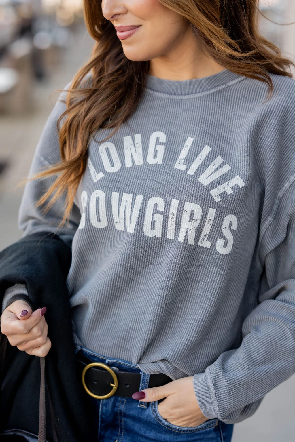 Long Live Cowgirls Ribbed Graphic Crewneck 5 Long Live Cowgirls Ribbed Graphic Crewneck - Image 5