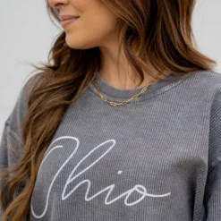 Ohio Ribbed Graphic Crewneck 9 Ohio Ribbed Graphic Crewneck -Women's Clothing Store untitled 9166