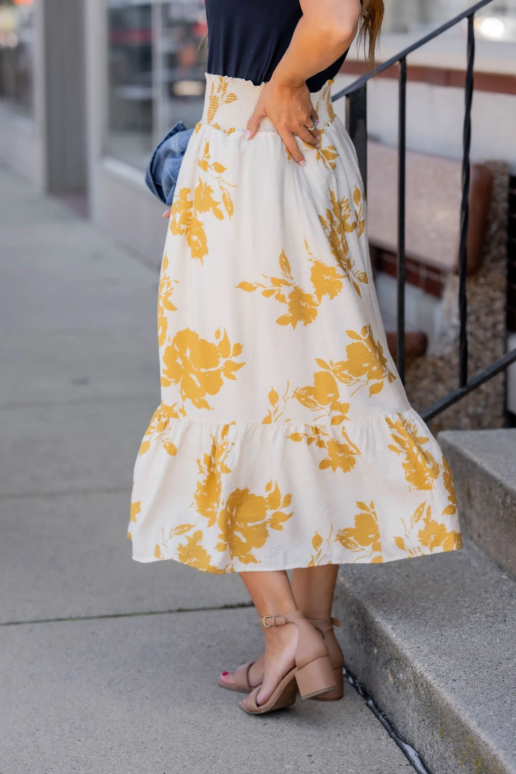 Blossoms Ruffle Bottom Midi Skirt 9 Blossoms Ruffle Bottom Midi Skirt - Image 9