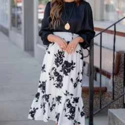 Blossoms Ruffle Bottom Midi Skirt 24 Blossoms Ruffle Bottom Midi Skirt -Women's Clothing Store untitled 9200 31c58375 5e42 4908 9d63 e867c68babd7