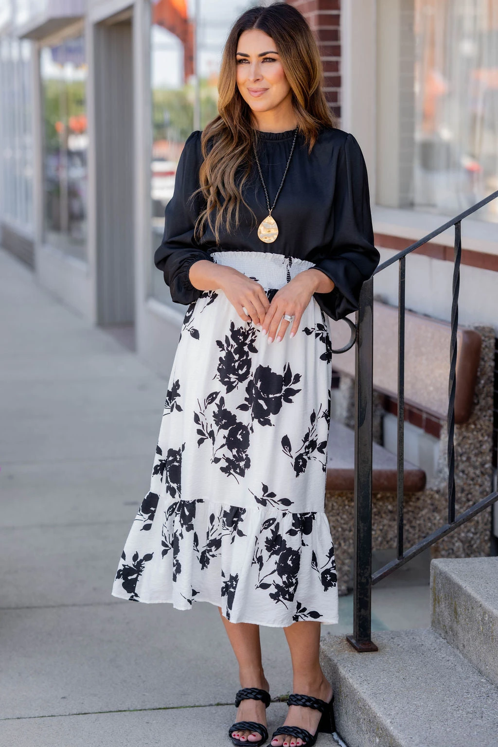 Blossoms Ruffle Bottom Midi Skirt 10 Blossoms Ruffle Bottom Midi Skirt - Image 10