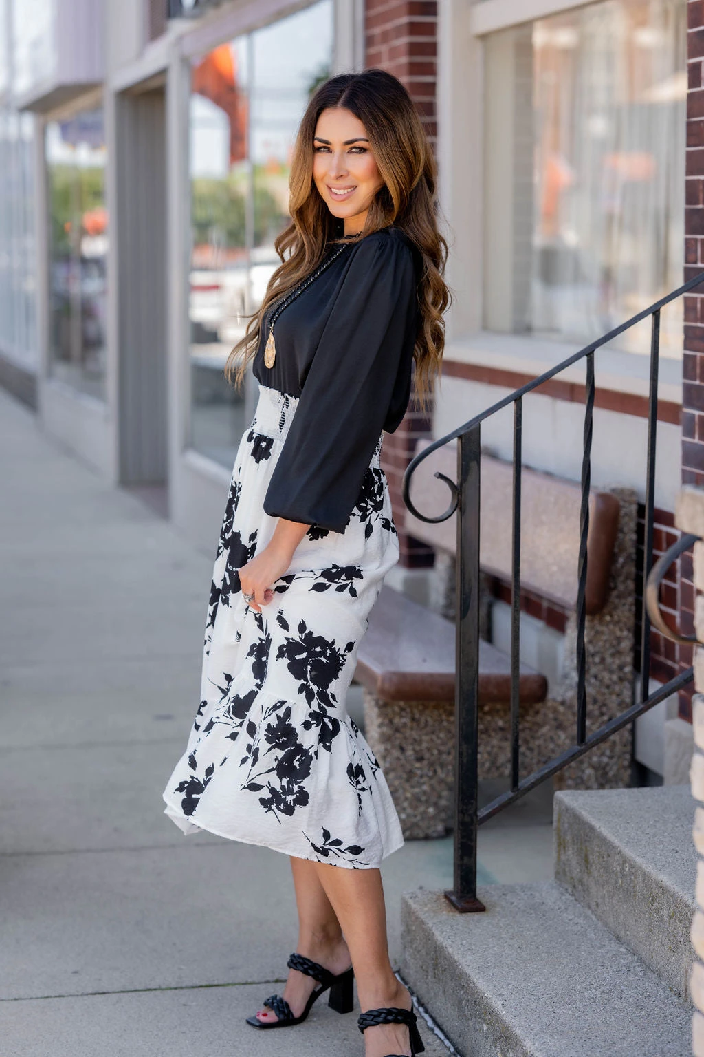 Blossoms Ruffle Bottom Midi Skirt 11 Blossoms Ruffle Bottom Midi Skirt - Image 11