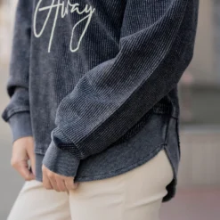 Cowboy Take Me Away Side Slit Ribbed Graphic Crewneck -Women's Clothing Store untitled 9207 11f44a52 5a08 4ff7 a8ac a9a4a1a77026