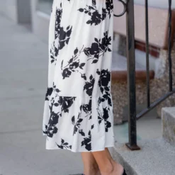 Blossoms Ruffle Bottom Midi Skirt 18 Blossoms Ruffle Bottom Midi Skirt -Women's Clothing Store untitled 9215