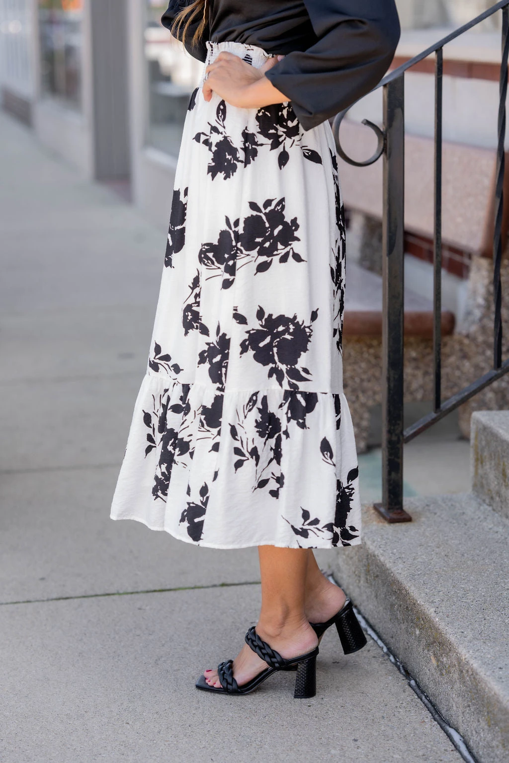 Blossoms Ruffle Bottom Midi Skirt 13 Blossoms Ruffle Bottom Midi Skirt - Image 13