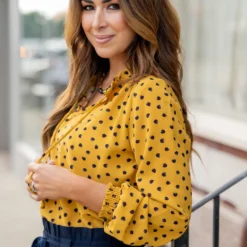 Splotched Cinched Trim Tie Blouse -Women's Clothing Store untitled 9236 0f247097 bee9 4595 9fde 8b30587d18ef