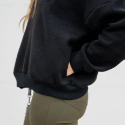 Ribbed Sleeve Quarter Zip Pullover -Women's Clothing Store untitled 9274