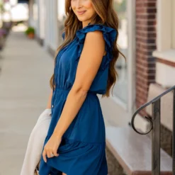 Dual Flutter Tiered Tie Top Dress -Women's Clothing Store untitled 9325 499394