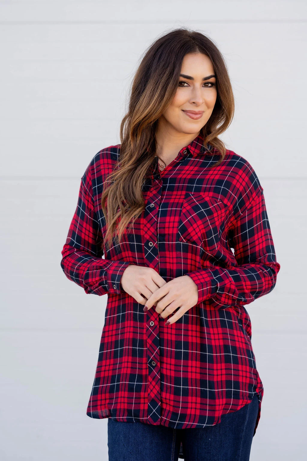 Pretty In Plaid Tunic Blouse 5 Pretty In Plaid Tunic Blouse - Image 5