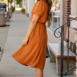 Puffed Sleeve Wrap Top Dress -Women's Clothing Store untitled 9474 543654