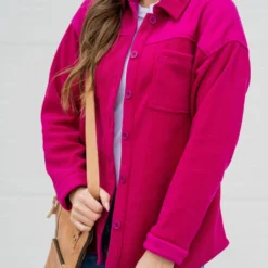 Solid Top Ribbed Shacket -Women's Clothing Store untitled 9566