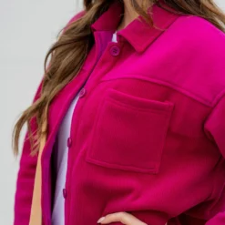 Solid Top Ribbed Shacket -Women's Clothing Store untitled 9568